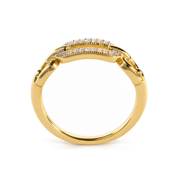Yellow Gold Vermeil 1/10 Cttw Diamond Paperclip Ring Band - Silver, Sterling Silver - alternate view 5