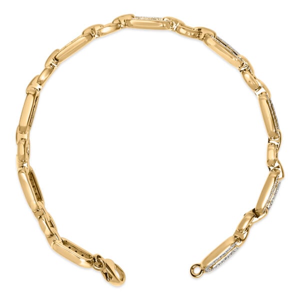 Gold Vermeil 1/6 Cttw Diamond Paperclip Link Bracelet - Sterling Silver - alternate view 3