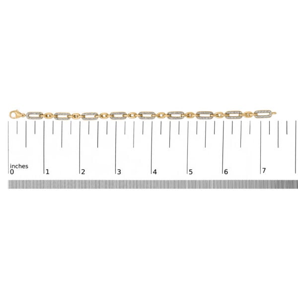 Gold Vermeil 1/6 Cttw Diamond Paperclip Link Bracelet - Sterling Silver - alternate view 4