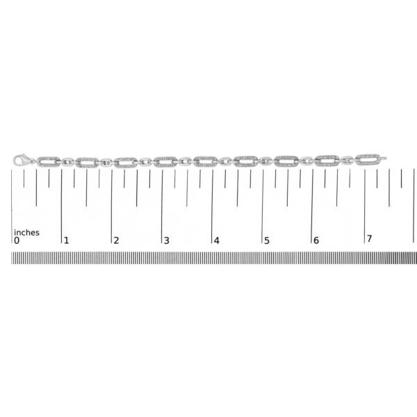 Sterling Silver 1/6 Cttw Diamond Pavé Paperclip Link Bracelet - alternate view 4