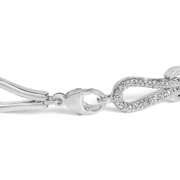 Sterling Silver 1/6 Cttw Diamond Pavé Open Link Bracelet - alternate view 2