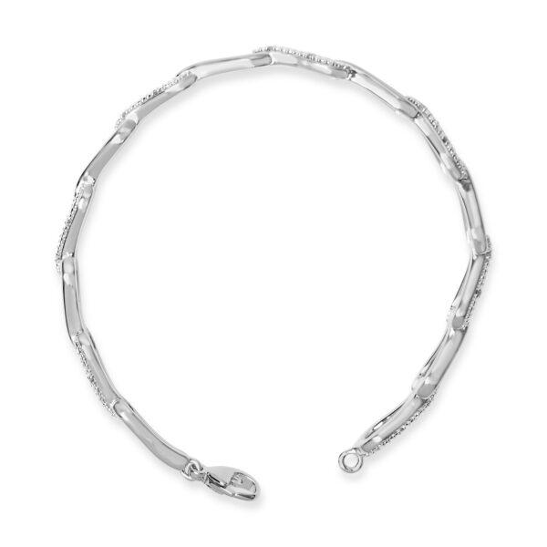 Sterling Silver 1/6 Cttw Diamond Pavé Open Link Bracelet - alternate view 3