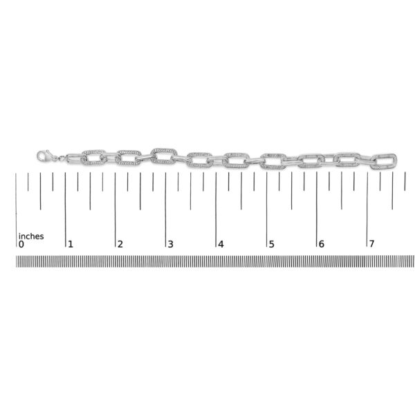 Sterling Silver 1/10 Cttw Diamond Pavé Paperclip Link Bracelet - alternate view 4