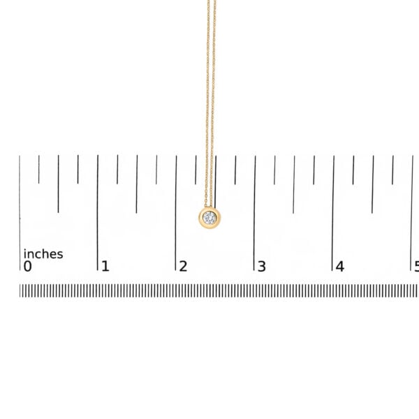 14K Yellow Gold 1/3 Cttw Diamond Bezel Set Bubble Pendant Necklace - alternate view 4