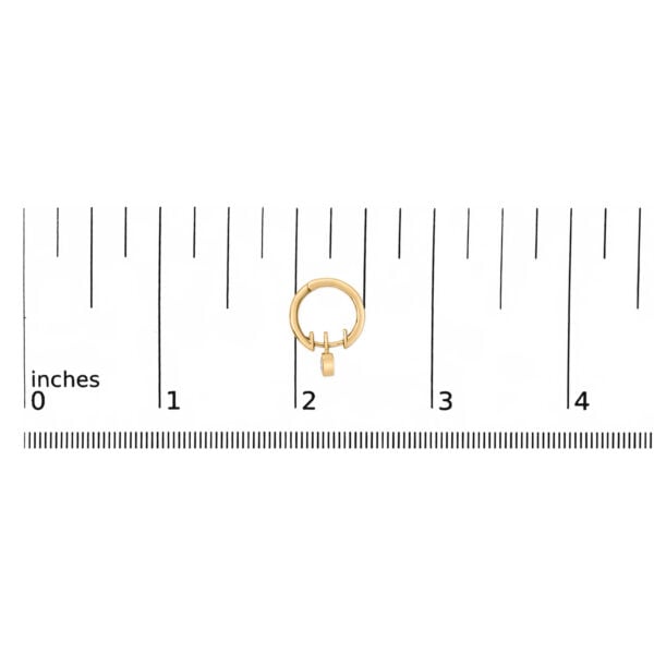 14K Yellow Gold 1/3 Cttw Heart Diamond Bezel Set Dangle Huggie Earrings - alternate view 4