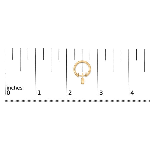 10K Yellow Gold 1/3 Cttw Oval Diamond Bezel Set Dangle Huggie Hoop Earrings - alternate view 4