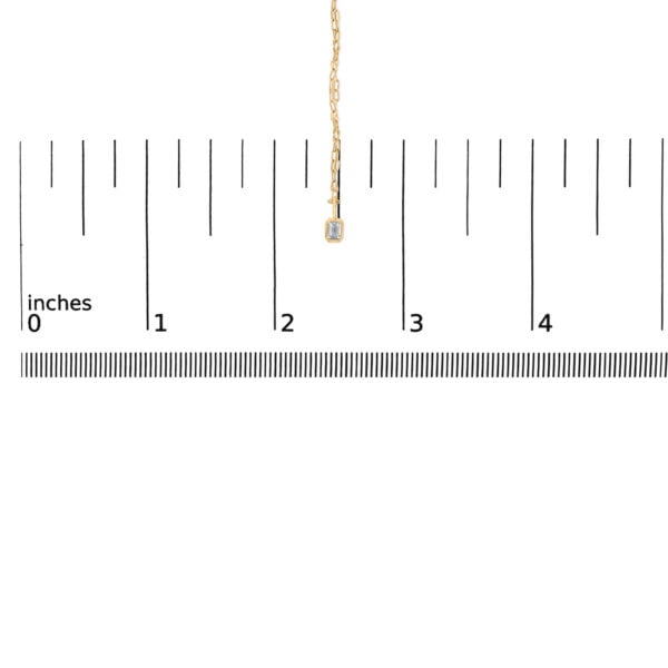 14K Yellow Gold 1/5 Cttw Emerald Diamond Bezel Set Solitaire Pendant Necklace with Paperclip Chain - alternate view 4