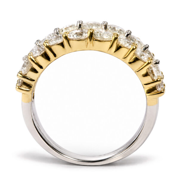 14K Yellow and White Gold 3.0 Cttw Round Diamond Multi-Row Band Ring - alternate view 5