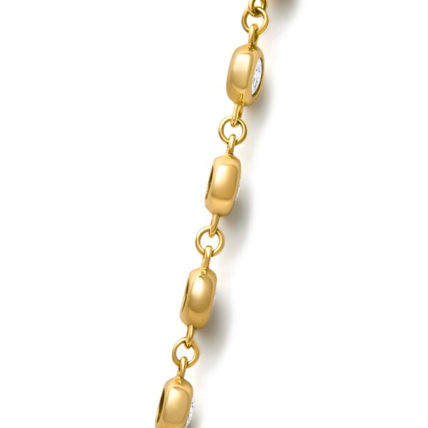 14K Yellow Gold 5.00 Cttw Round Diamond Bezel Set Station Necklace - alternate view 3