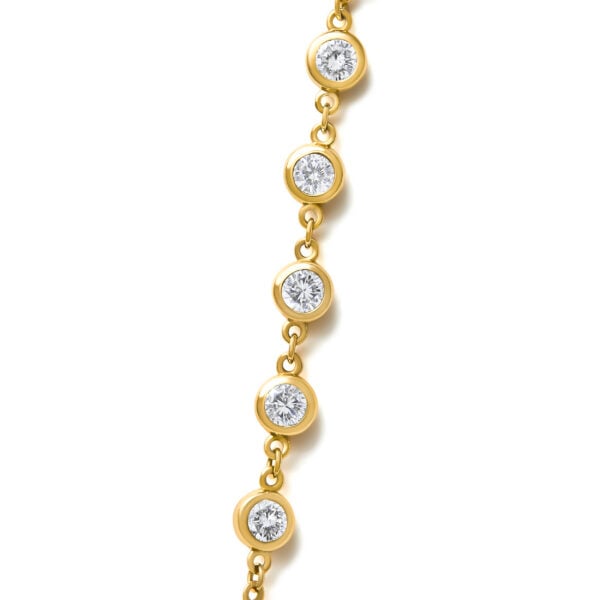 14K Yellow Gold 5.00 Cttw Round Diamond Bezel Set Station Necklace - alternate view 4