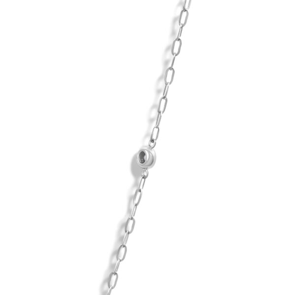 14K White Gold 1/2 Cttw Round Diamond Paperclip Bezel Set Station Necklace - alternate view 4