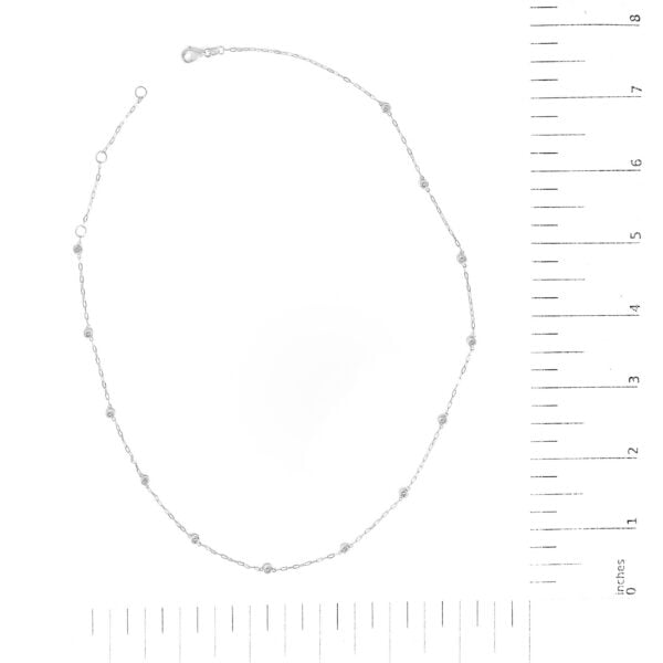 14K White Gold 1/2 Cttw Round Diamond Paperclip Bezel Set Station Necklace - alternate view 5