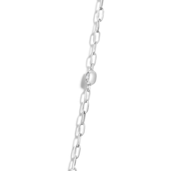 14K White Gold 1/4 Cttw Round Diamond Paperclip Bezel Set Station Necklace - alternate view 4