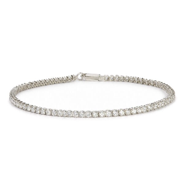 10K White Gold 2.00 Cttw Lab Grown Diamond Tennis Bracelet
