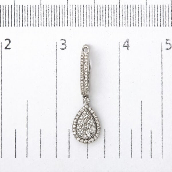 14K White Gold 1 5/8 Cttw Diamond Pear Shape Drop Earring - alternate view 4