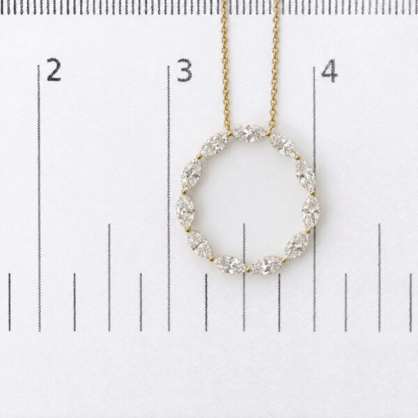 IGI Certified 14K Yellow Gold 2 1/4 Cttw Lab Grown Marquise Cut Diamond Open Circle Necklace - alternate view 5
