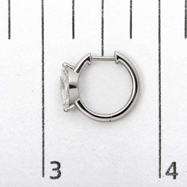 IGI Ceritfied 14K White Gold 1 1/2 Cttw Lab Grown Marquise Cut Diamond Solitaire Huggie Hoop Earrings - alternate view 5