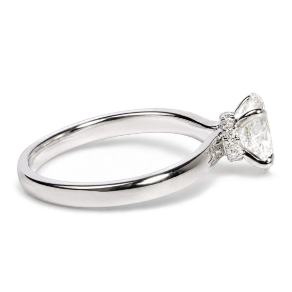 IGI Certified 14K White Gold 1.00 Cttw Oval Cut Lab Grown Diamond Hidden Halo Ring - alternate view 2