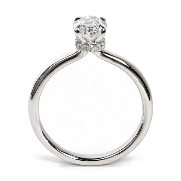 IGI Certified 14K White Gold 1.00 Cttw Oval Cut Lab Grown Diamond Hidden Halo Ring - alternate view 5