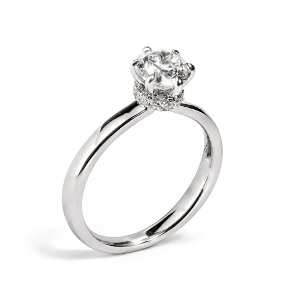 IGI Certified 14K White Gold 1.00 Cttw Lab Grown Diamond Hidden Halo Ring - alternate view 3
