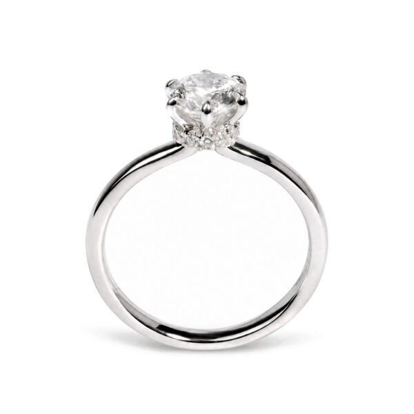 IGI Certified 14K White Gold 1.00 Cttw Lab Grown Diamond Hidden Halo Ring - alternate view 5