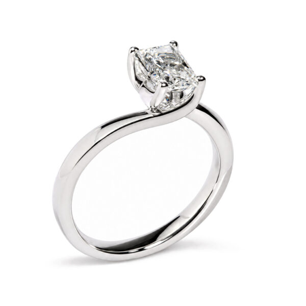 IGI Certified 14K White Gold 1.00 Cttw Lab Grown Radiant Cut Diamond Bypass Ring - alternate view 3