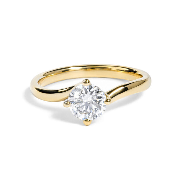 IGI Certified 14K Yellow Gold 1.00 Cttw Lab Grown Diamond Bypass Ring