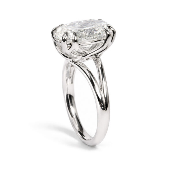 IGI Certified 14K White Gold 5.00 Cttw Lab Grown Oval Cut Split Shank Diamond Ring - alternate view 4