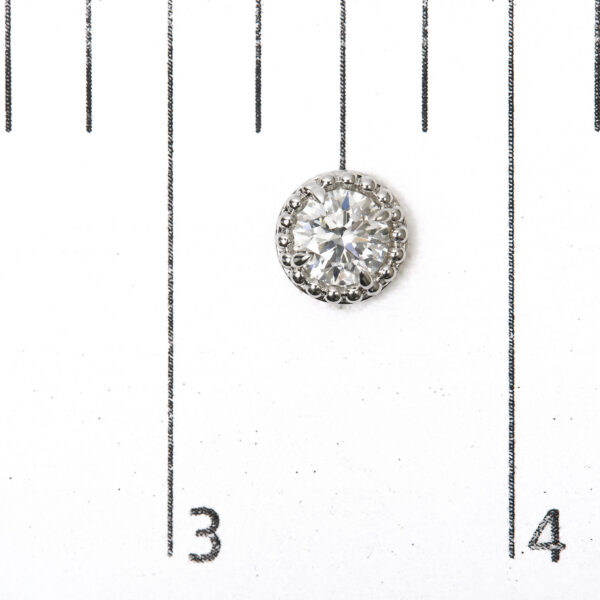 IGI Certified 14K White Gold 2.00 Cttw Lab Grown Diamond Beaded Halo Stud Earring - alternate view 5