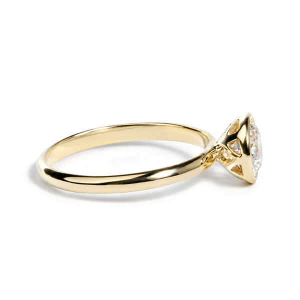 IGI Certified 14K Yellow Gold Bezel Set 1.00 Cttw Lab Grown Diamond Solitaire Ring - alternate view 2