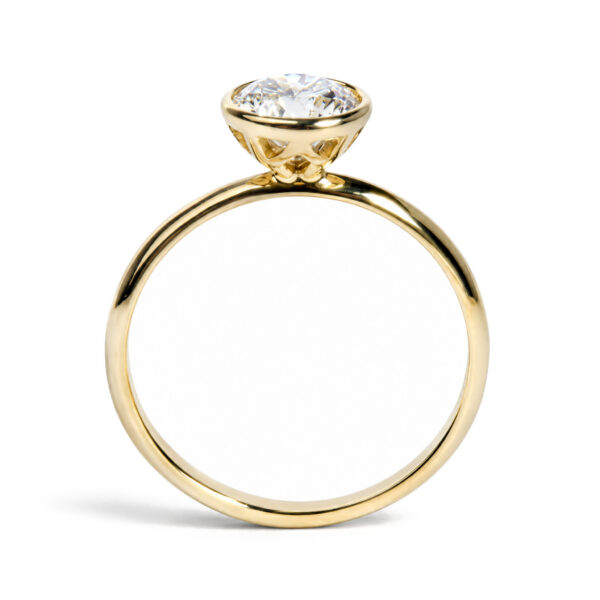 IGI Certified 14K Yellow Gold Bezel Set 1.00 Cttw Lab Grown Diamond Solitaire Ring - alternate view 5