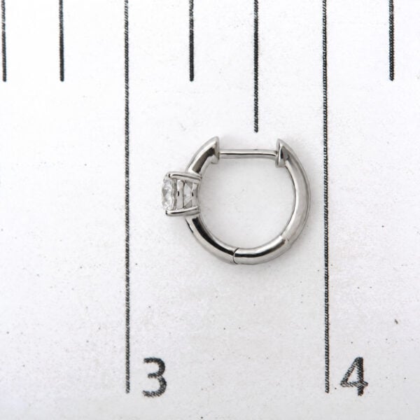 IGI Certified 14K White Gold 1.00 Cttw Lab Grown Diamond Solitaire Huggie Hoop Earrings - alternate view 5