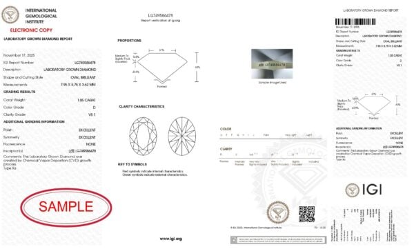 IGI Certified 14K White Gold 2.00 Cttw Lab Grown Oval Cut Diamond Bezel Set Stud Earrings - alternate view 5