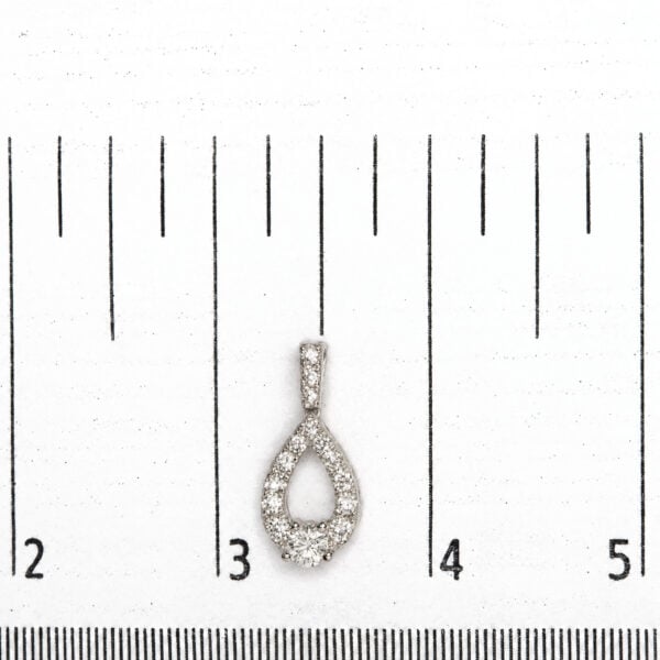 925 Sterling Silver 1 Cttw Round Lab Grown Diamond Open Teardrop Drop Earrings - alternate view 4
