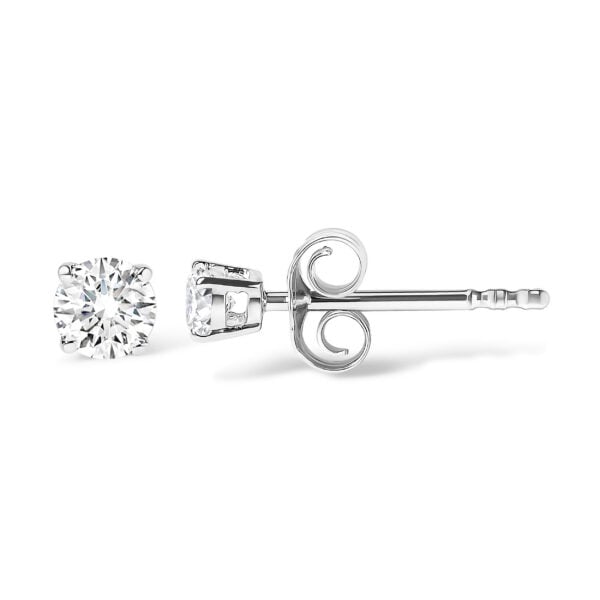 .925 Sterling Silver 1/4 Cttw Lab Grown Diamond Solitaire Stud Earring - alternate view 3