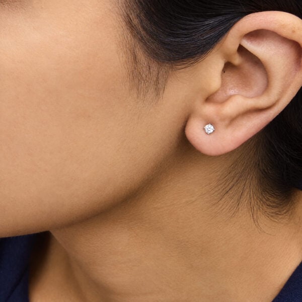 .925 Sterling Silver 1/4 Cttw Lab Grown Diamond Solitaire Stud Earring - alternate view 5