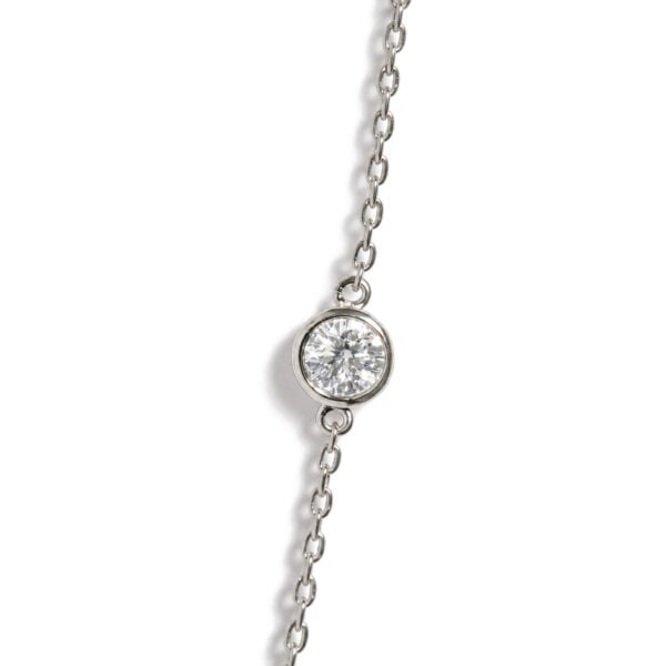 .925 Sterling Silver 2.00 Cttw Lab Grown Diamond Bezel Set Station Necklace - alternate view 2