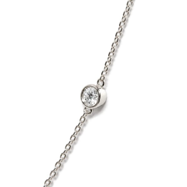 .925 Sterling Silver 2.00 Cttw Lab Grown Diamond Bezel Set Station Necklace - alternate view 3