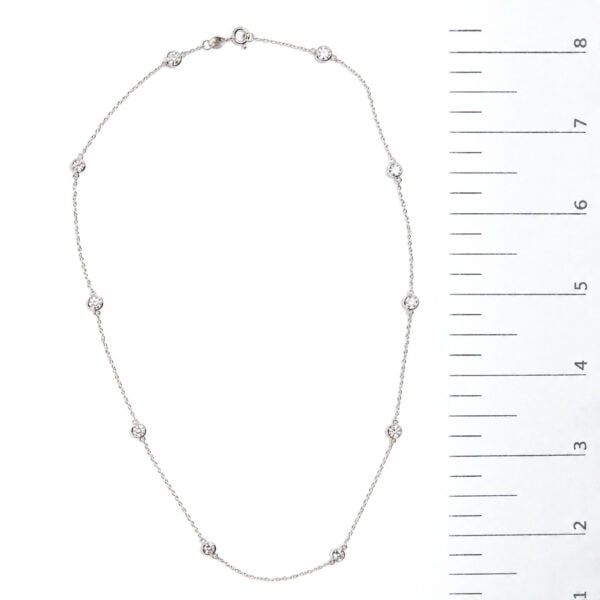 .925 Sterling Silver 2.00 Cttw Lab Grown Diamond Bezel Set Station Necklace - alternate view 4