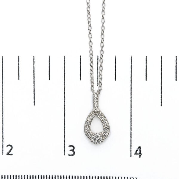 Sterling Silver 1/2 Cttw Lab Grown Diamond Open Pear Shape Pendant Necklace - alternate view 4