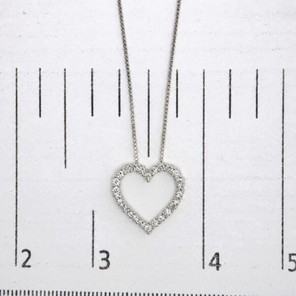 .925 Sterling Silver 1/2 Cttw Lab Grown Diamond Open Heart Pendant Necklace - alternate view 4