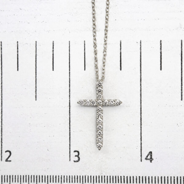 Sterling Silver 1/2 Cttw Lab Grown Diamond Cross Pendant Necklace - alternate view 4