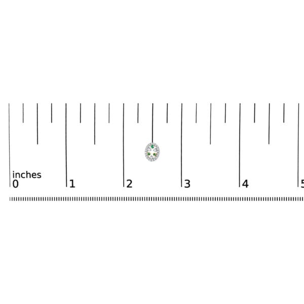 14K Yellow Gold Oval Emerald and 1/7 Cttw Diamond Stud Earrings - alternate view 4