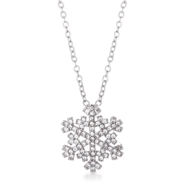 Frosted Starlight Snowflake Necklace - Contemporary