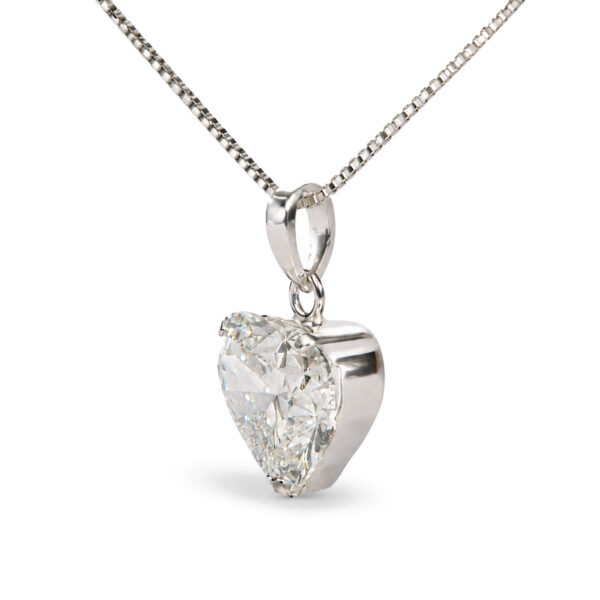 18K White Gold 2.0 Cttw Lab Grown Diamond Heart Solitaire Pendant Necklace - alternate view 3