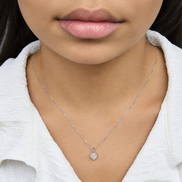 18K White Gold 2.0 Cttw Lab Grown Diamond Heart Solitaire Pendant Necklace - alternate view 5