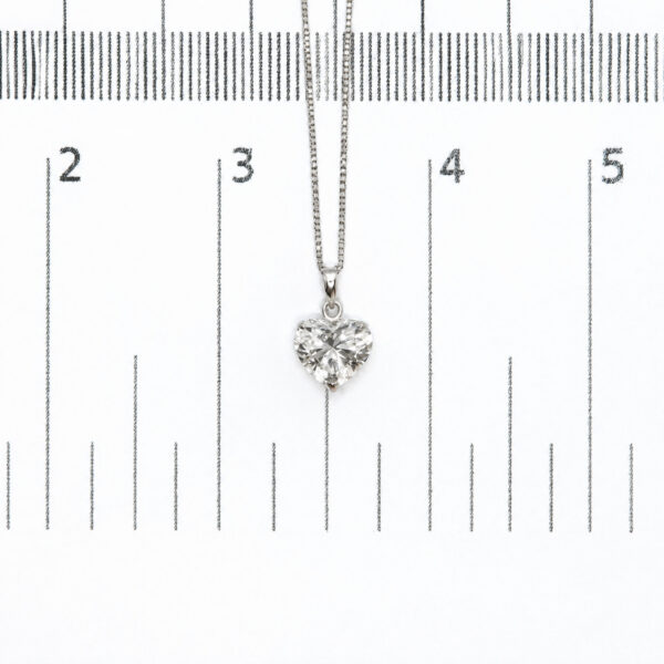 18K White Gold 2.0 Cttw Lab Grown Diamond Heart Solitaire Pendant Necklace - alternate view 4