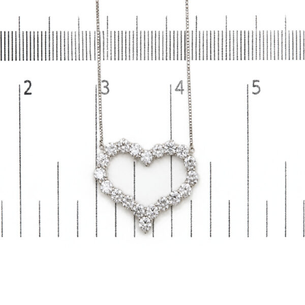 18K White Gold 5.0 Cttw Lab Grown Diamond Open Heart Pendant Necklace - alternate view 4