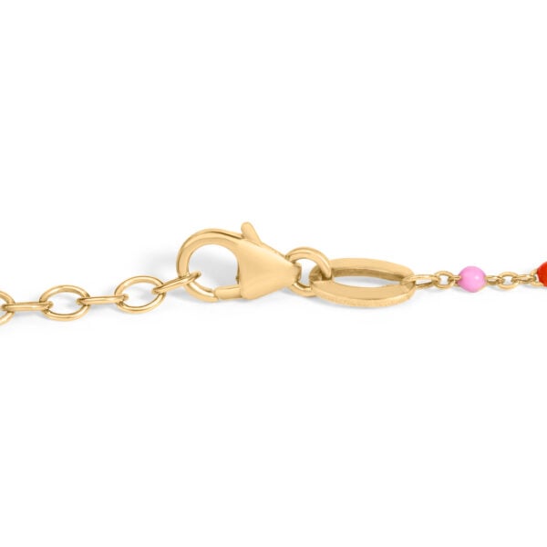 18K Yellow Gold Vermeil Rainbow Enamel Station Anklet - Sterling Silver - alternate view 2
