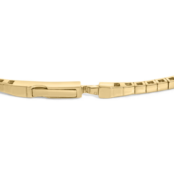 14K Yellow Gold 1 1/6 Cttw Emerald & Diamond Flexible Tennis Bangle Bracelet - alternate view 2